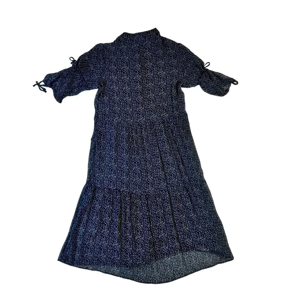 JUST Female Zoe Midi Dress Navy Floral Women's Small Peasant Scandi Boho Indie - Picture 5 of 16